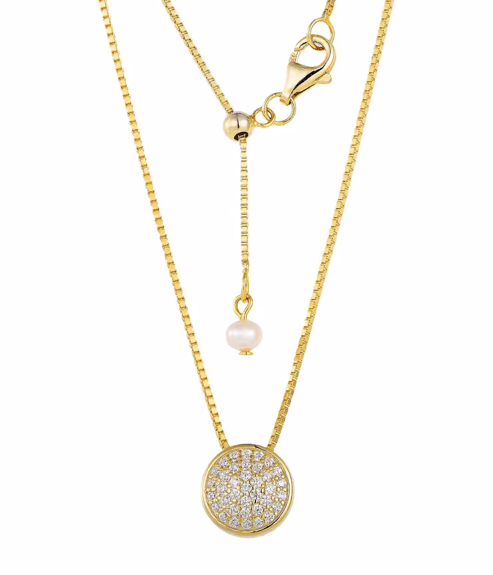 Collier aus 925 Sterlingsilber vergoldet mit funkelndem Zirkonia-Besatz