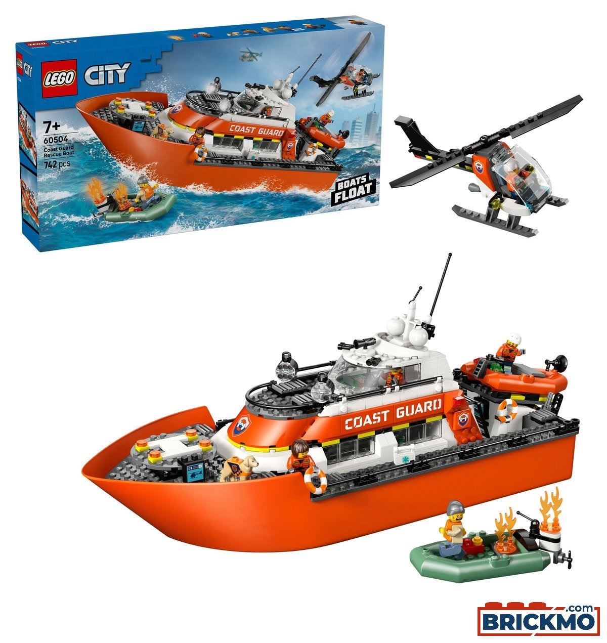 LEGO City 60504 Rettungsboot der Küstenwache mit Hubschrauber – Bild 1