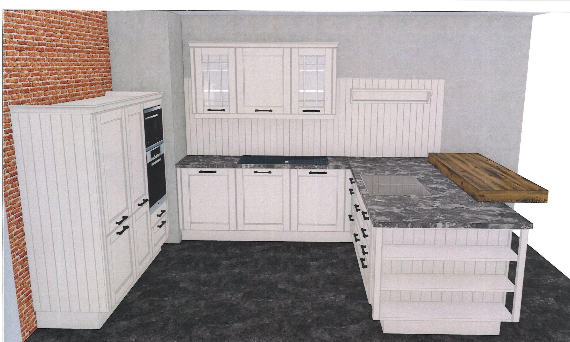 Landhausküche in Echtholz-Ausführung – Bild 1