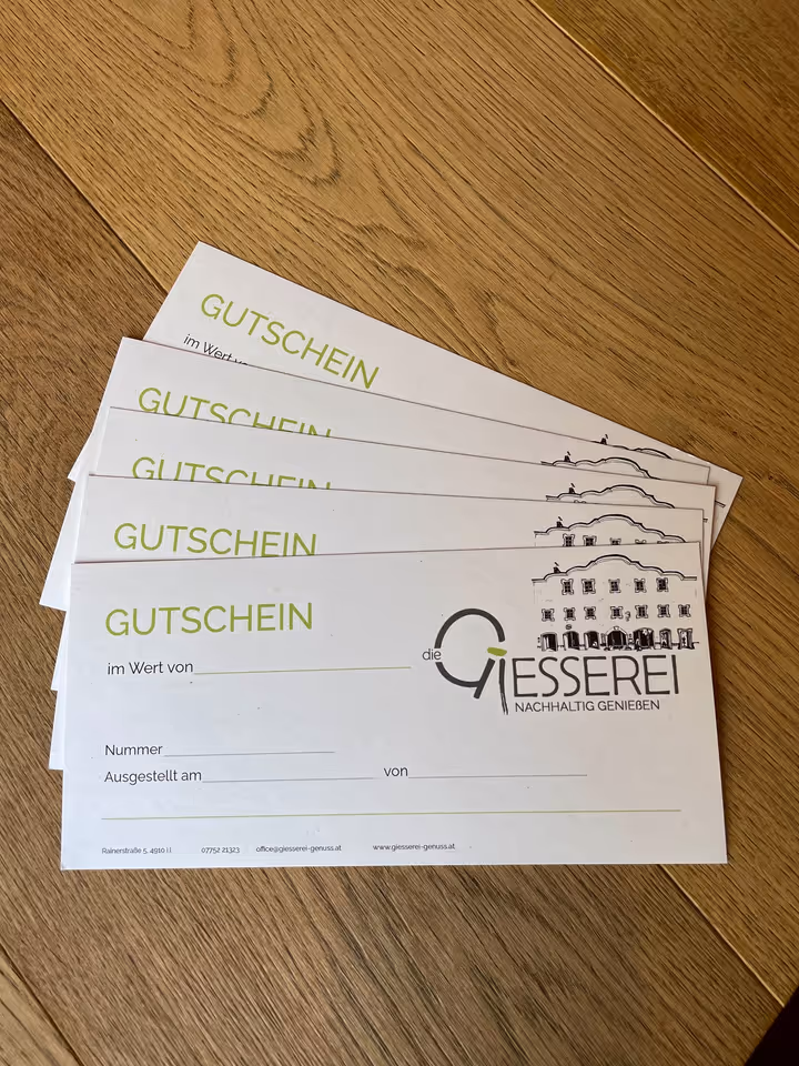 Mehrere Stückanzahl von GIESSEREI RIED - Genussgutscheine – Bild 1