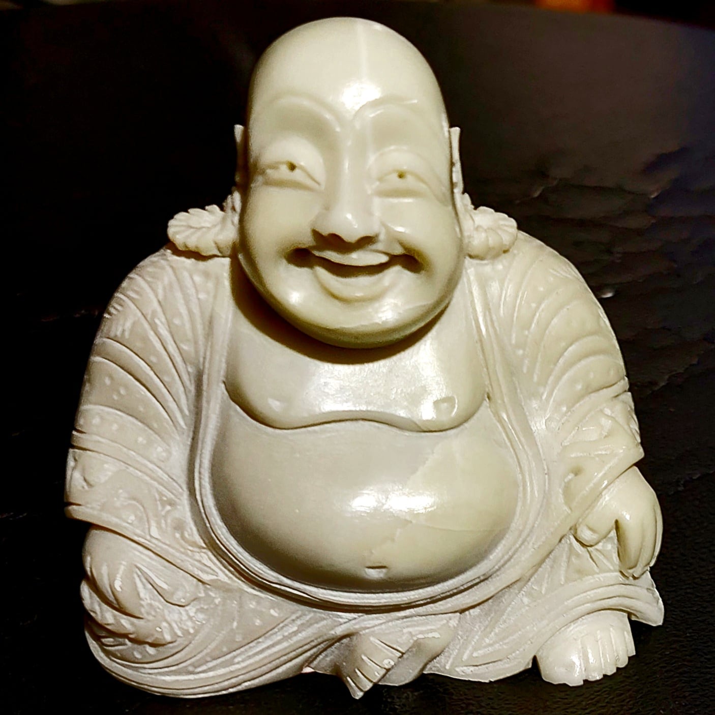 Glücks-Buddha - Serpentin – Bild 1