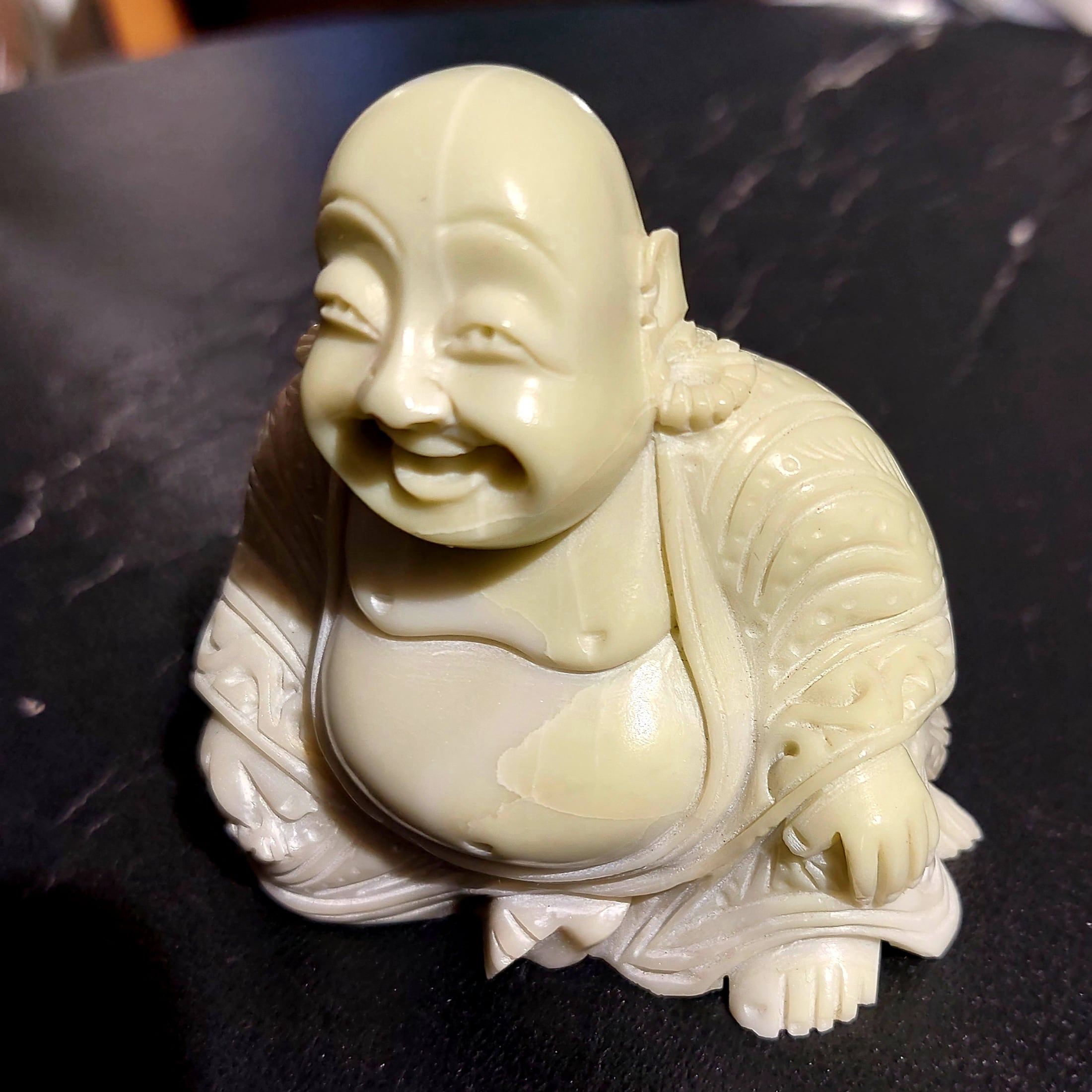 Glücks-Buddha - Serpentin – Bild 3