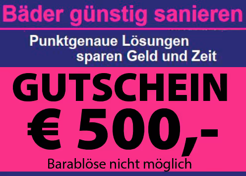 Mehrere Stückanzahl von 500€ Gutschein für Badsanierung - Bognerbad – Bild 1