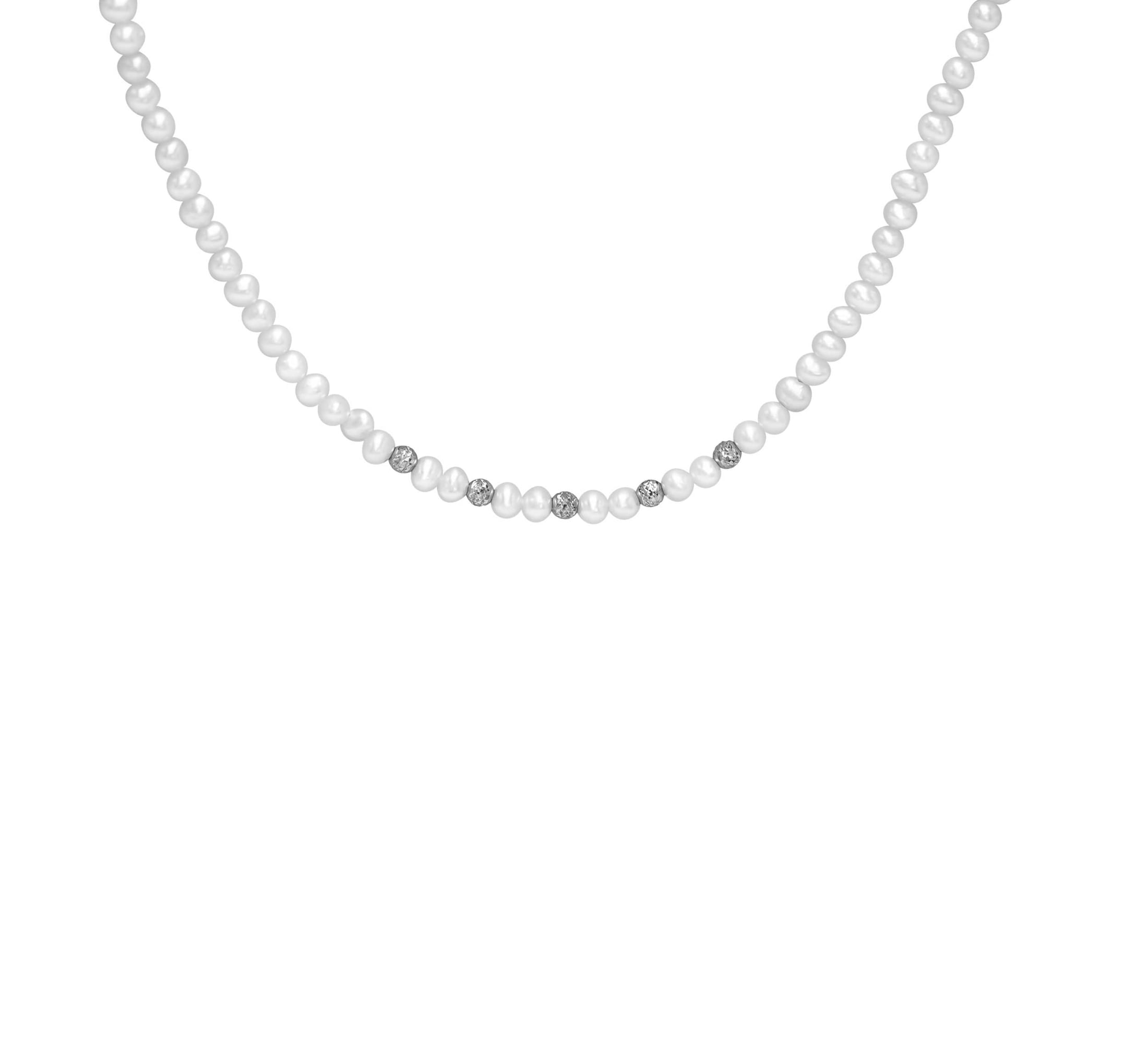 Elegante Süßwasserkette mit 925 Sterling Silberelementen – Bild 1