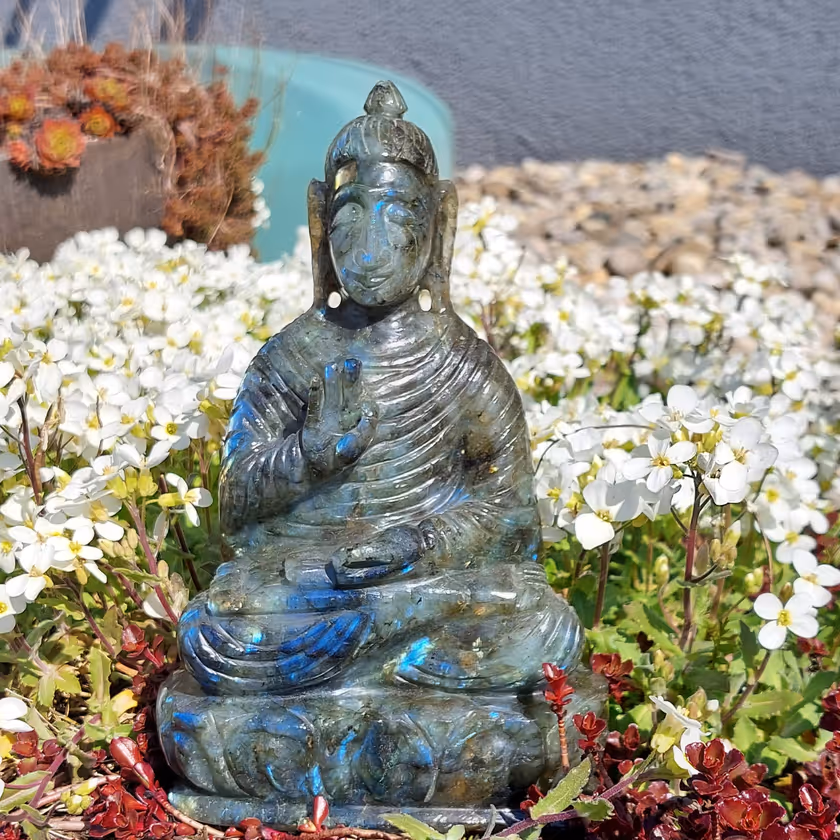 Labradorit Buddha – Bild 1
