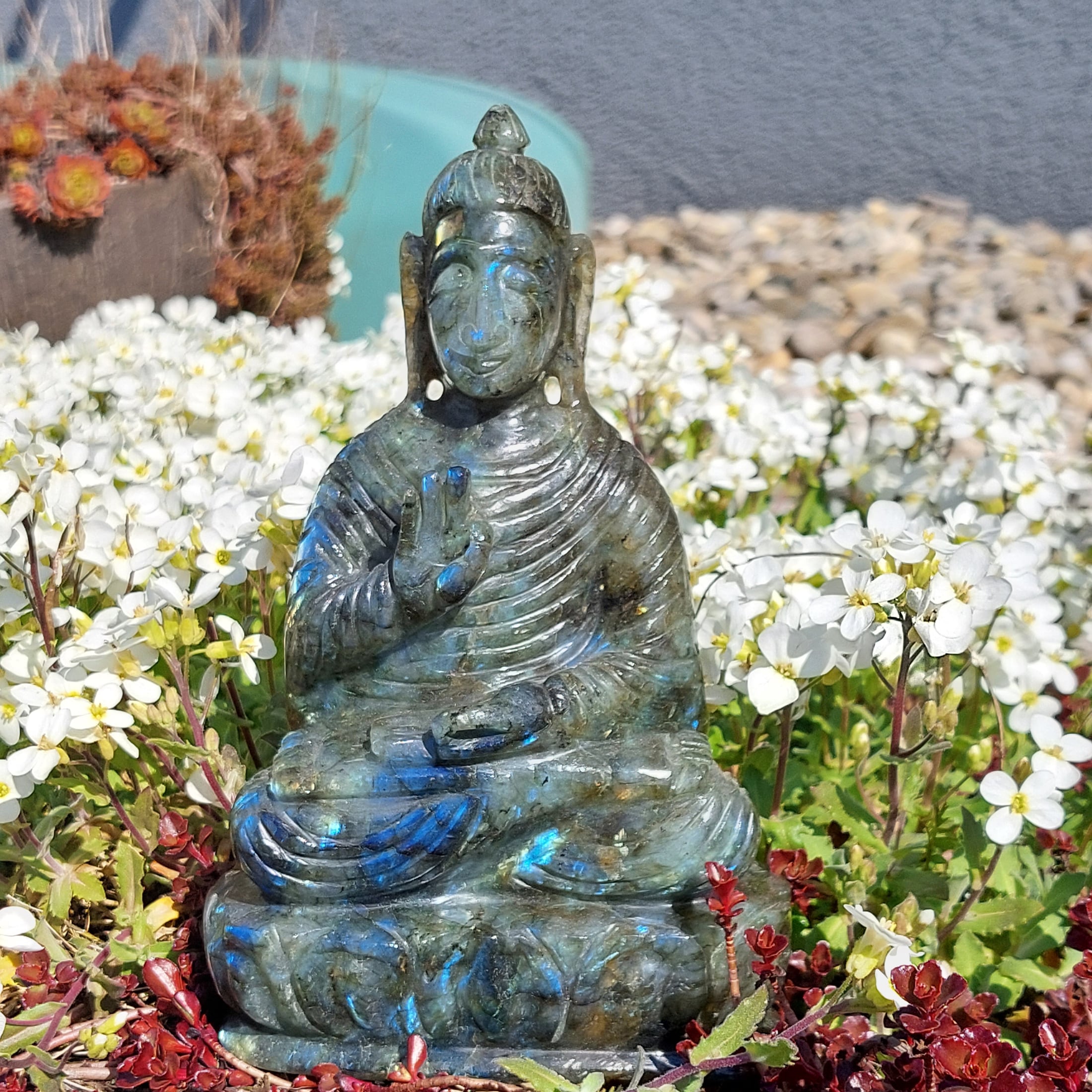 Labradorit Buddha – Bild 1