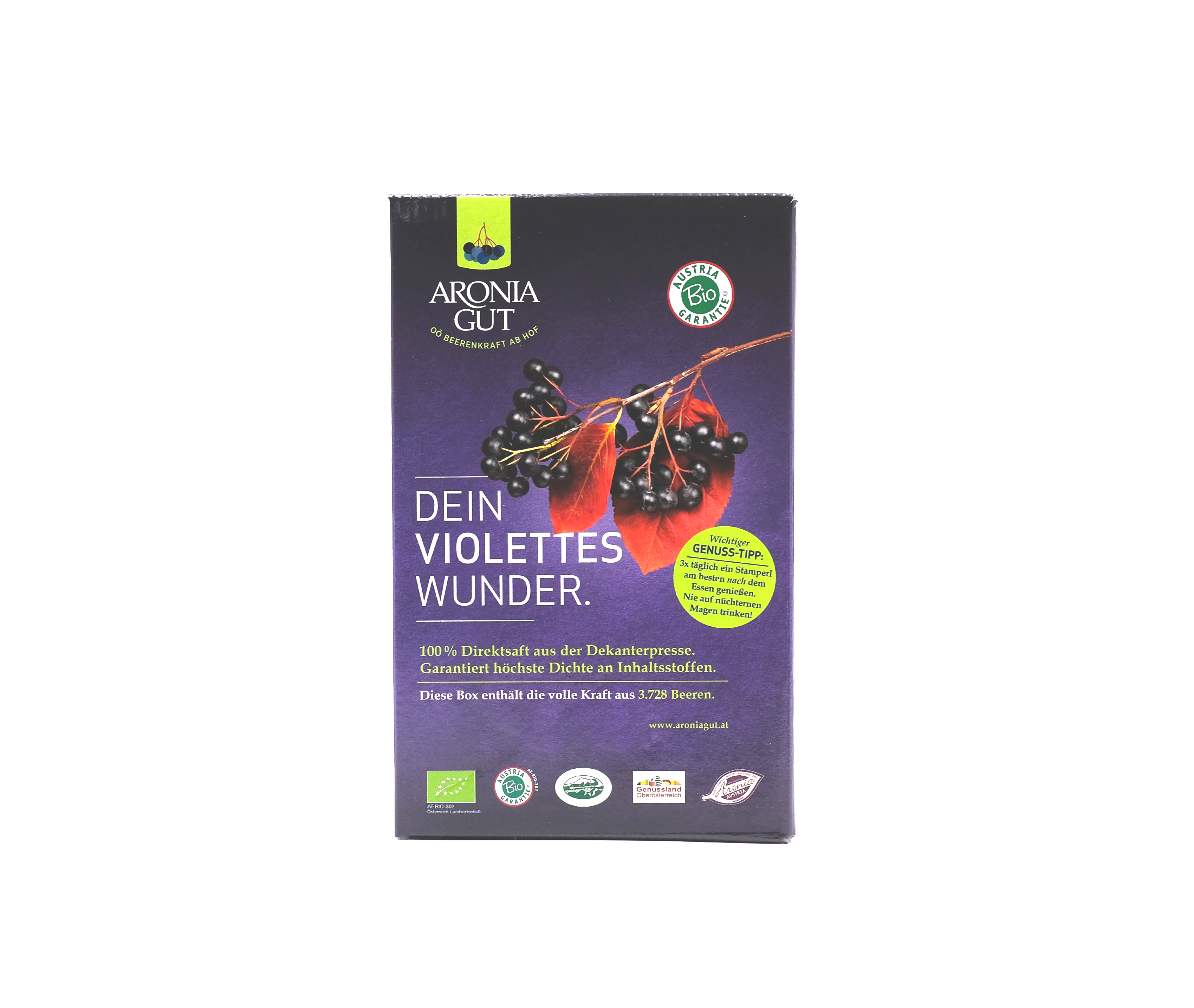 Bio Aronia PUR Direktsaft Vorteilpaket: 4 x 3 L – Bild 3