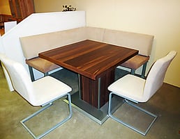 Eckbankgruppe 160x160 cm - Esstisch mit Verschiebeplatte in Nussbaum Echtholz – Bild 2