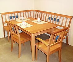 Eckbankgruppe in Birke Massiv 1146 links x 182 cm rechts – Bild 1