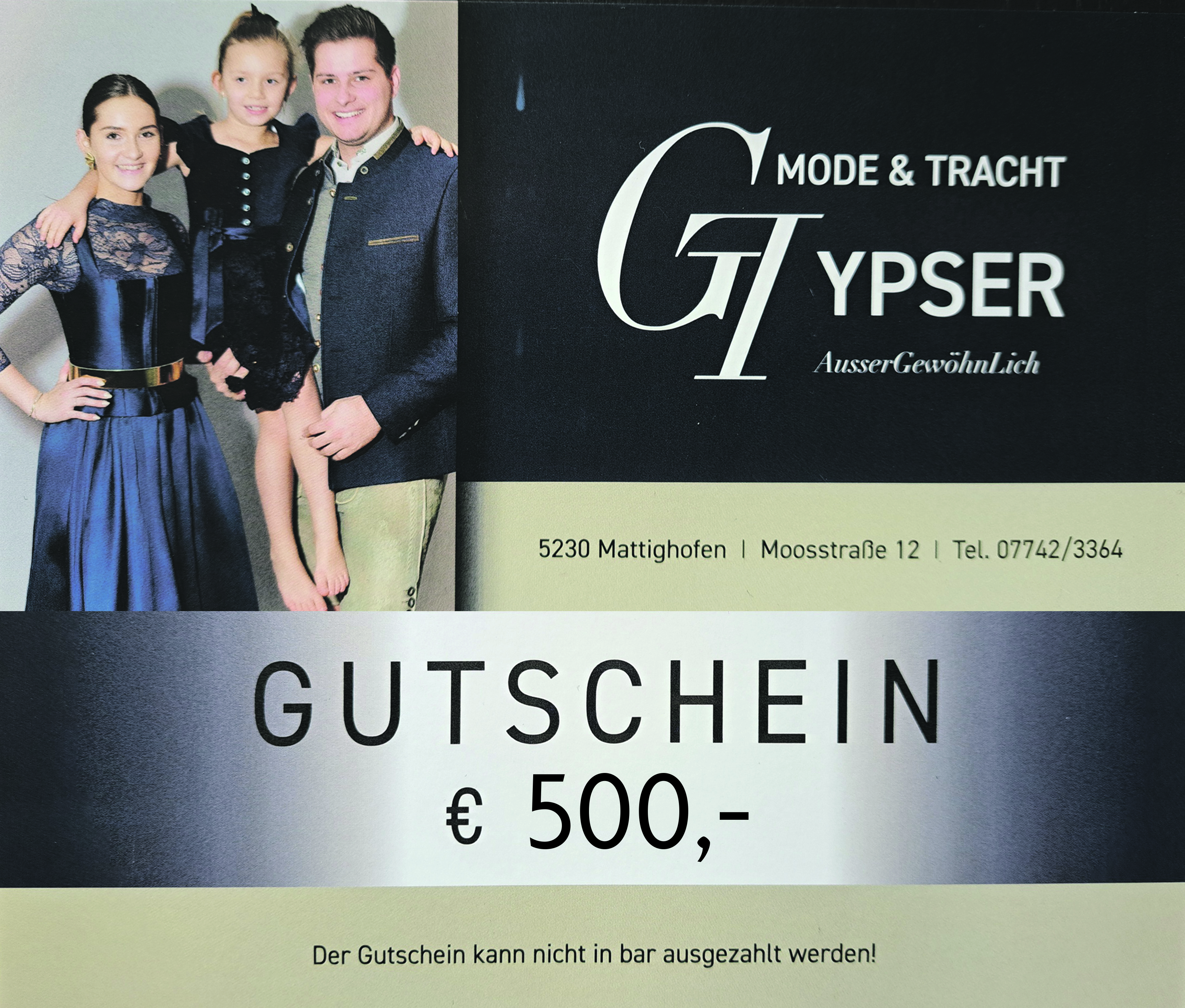 Gutschein 500€ von Mode & Tracht Gypser – Bild 1